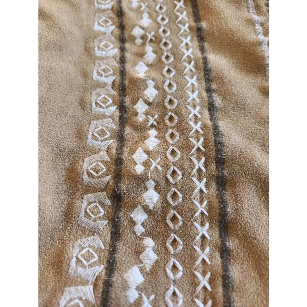 Abercrombie & Fitch Embroidered Mini Skirt Women 2 Brown Boho Cottagecore - Picture 9 of 10